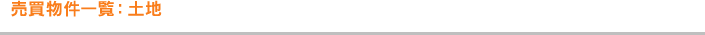 売買物件情一覧：土地